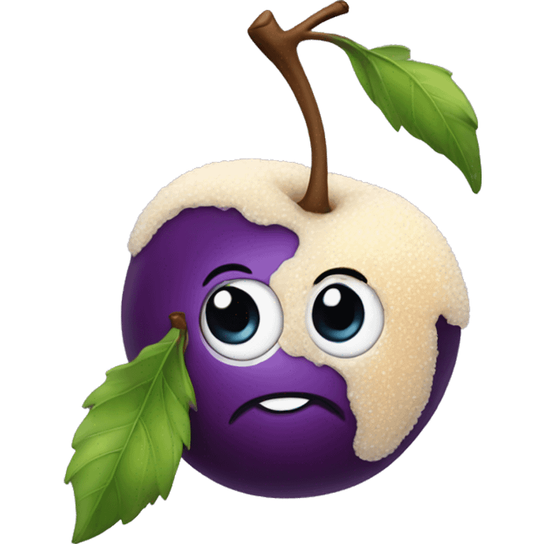 Plum with sugar on it  emoji