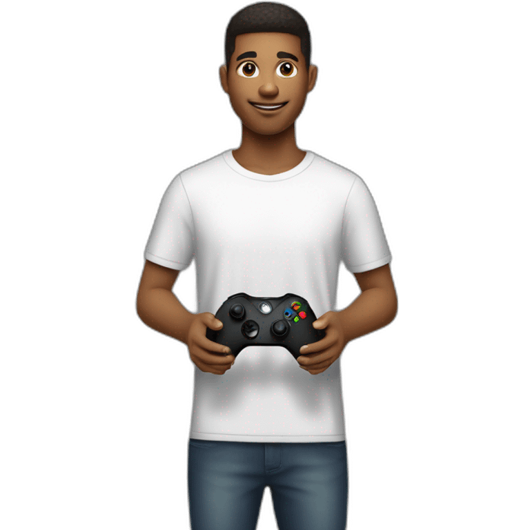 Jeune homme 20 ans qui lance une manette de jeu xbox emoji