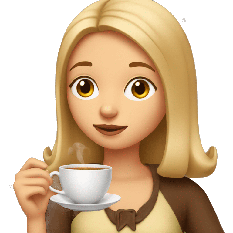 Girl sipping tea with a wiener dog emoji