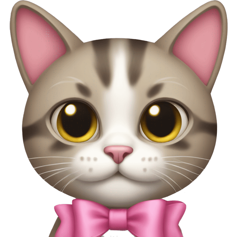 Cat with pink bows emoji