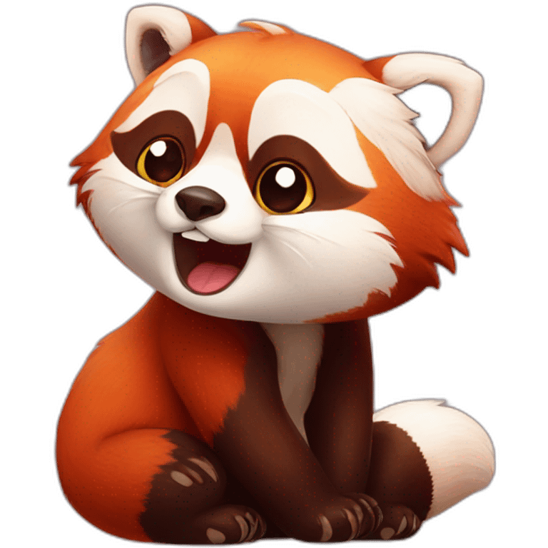 the red panda is crying emoji