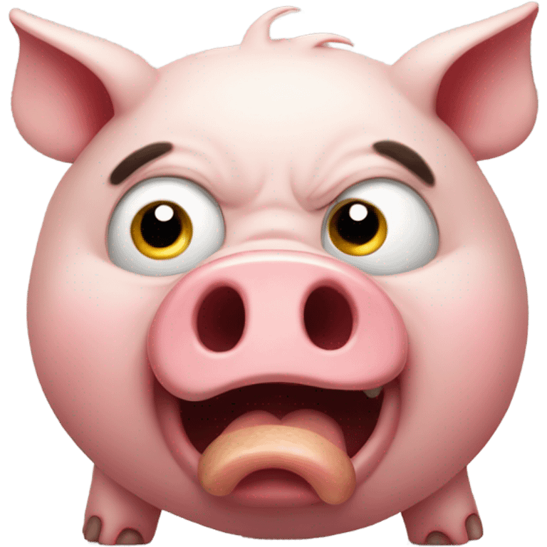 The angry pig is crying emoji