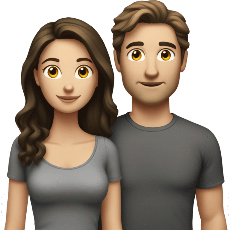 caucasian brunette couple  emoji