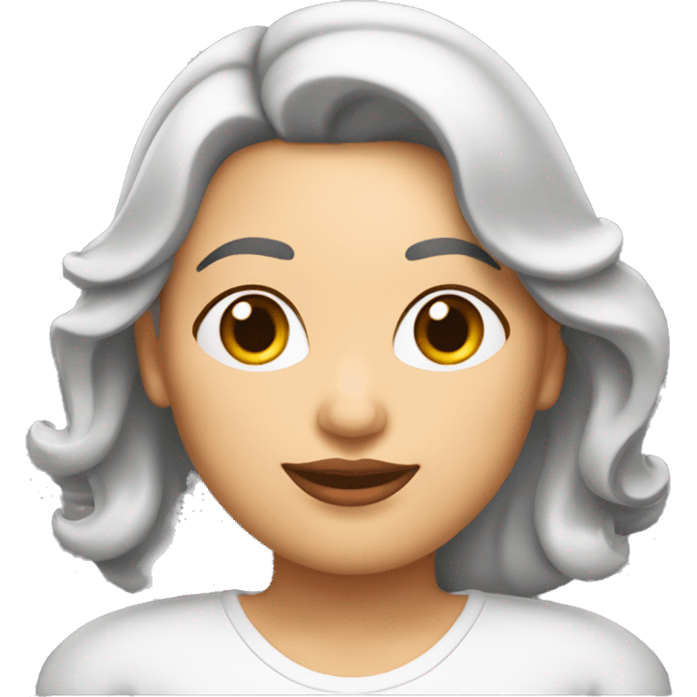 señora gordita con cabello mediano de piel blanca con pecas emoji