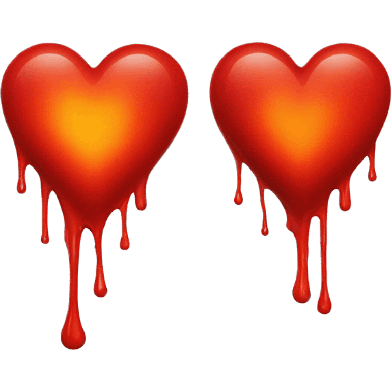 bleeding red heart glowing red-orange emoji