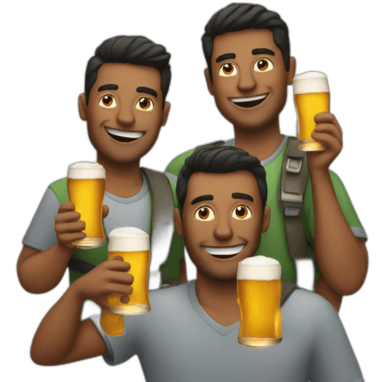 Four men drinking beer emoji