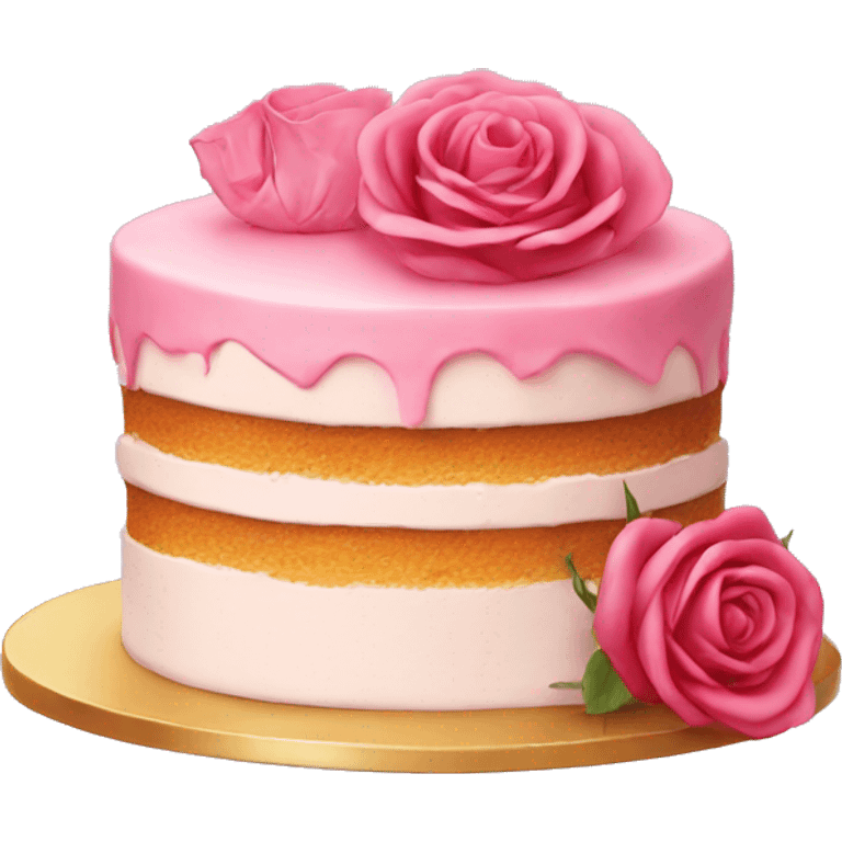 Cake with rose emoji