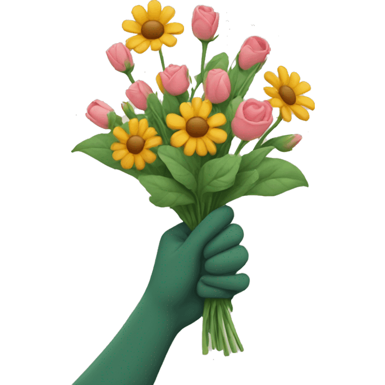 hand giving flowers emoji