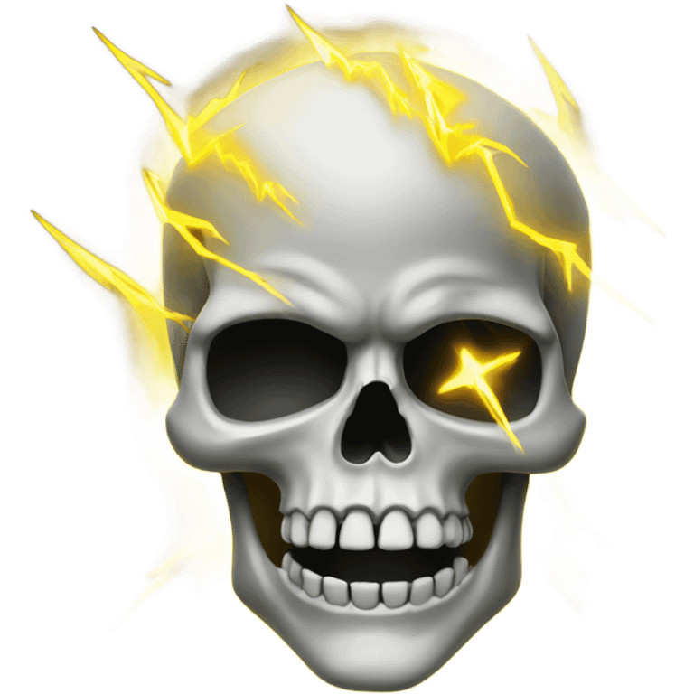 Hawaiian Skull with yellow lightening bolt  emoji