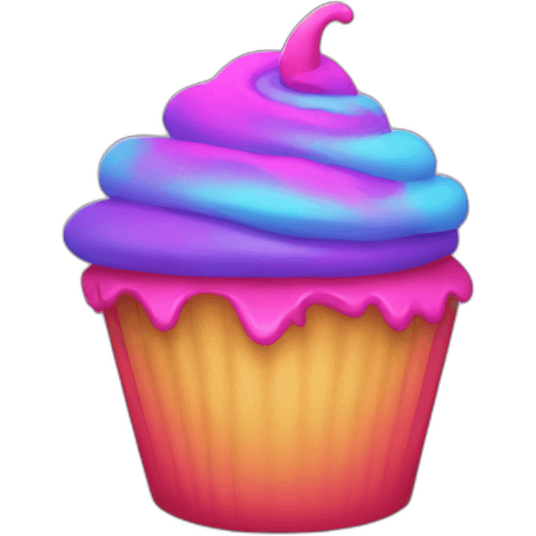 Neon cupcake emoji