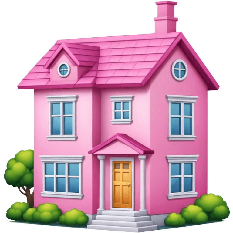 pink house emoji