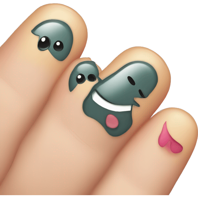 Cute fingernails smiley emoji