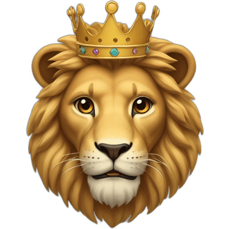 Lion avec une couronne emoji