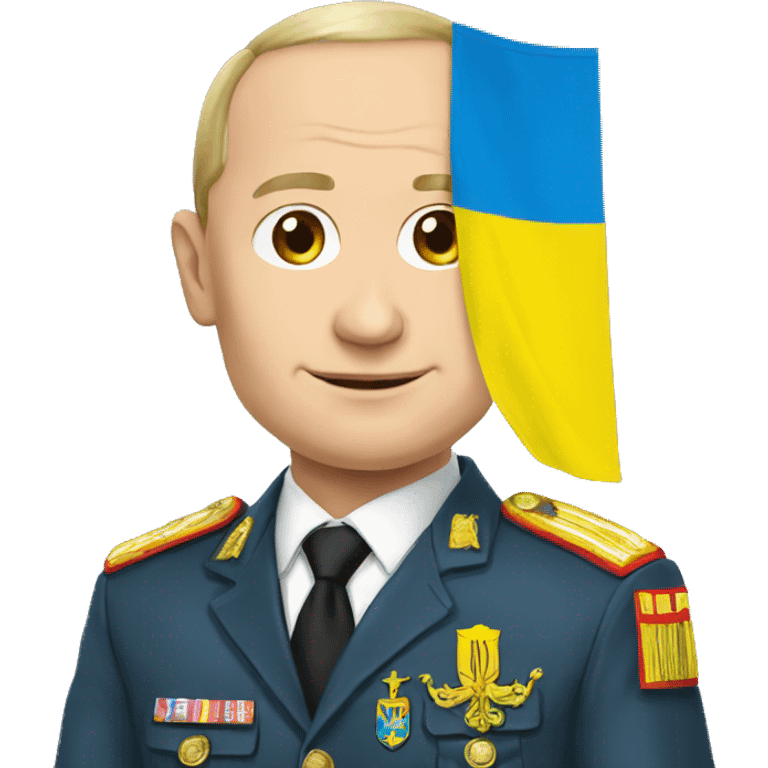 putin with ukrainian flag emoji