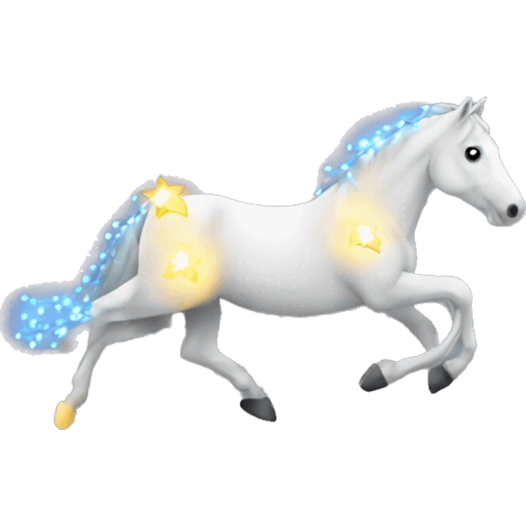 Horse running with Christmas lights  emoji