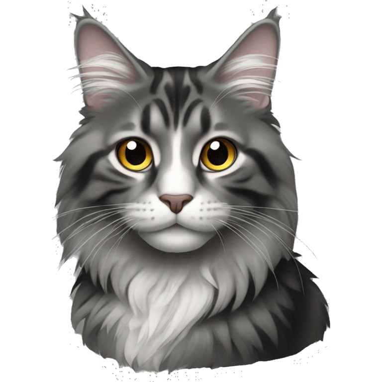 Maincoon grey black  emoji