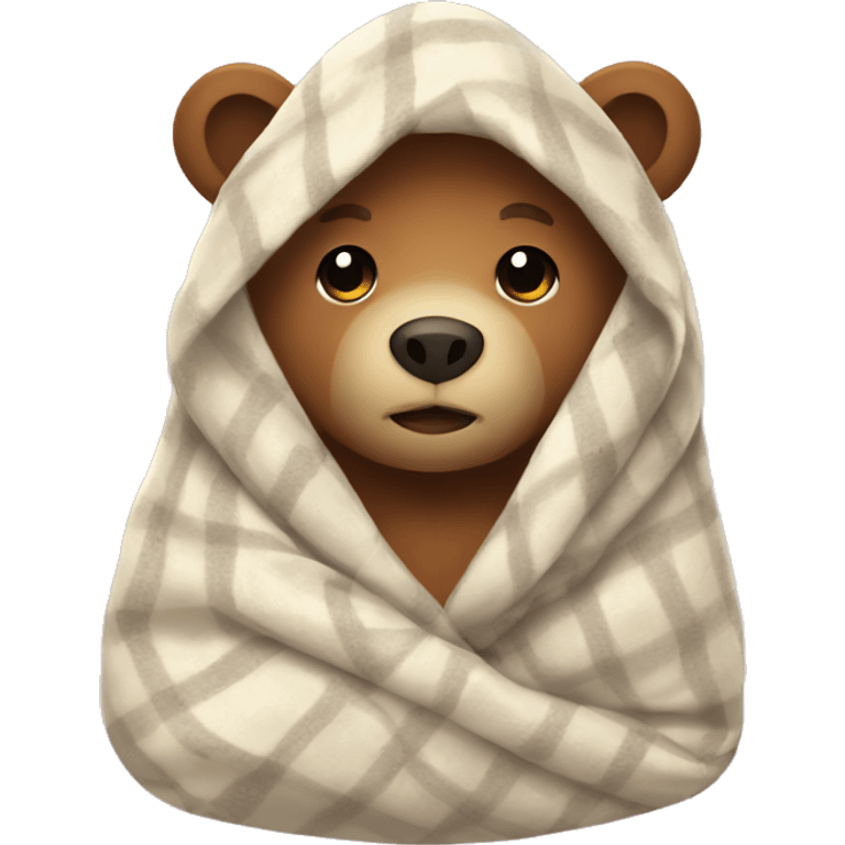 bear cozy in blanket emoji