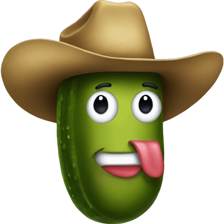 Pickle wearing a cowboy hat emoji