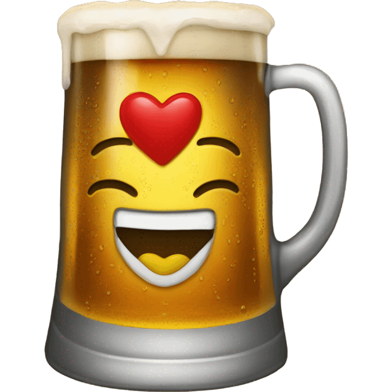 A heart inside a stein of beer emoji