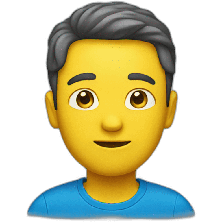 yellow man with blue t-shirt emoji