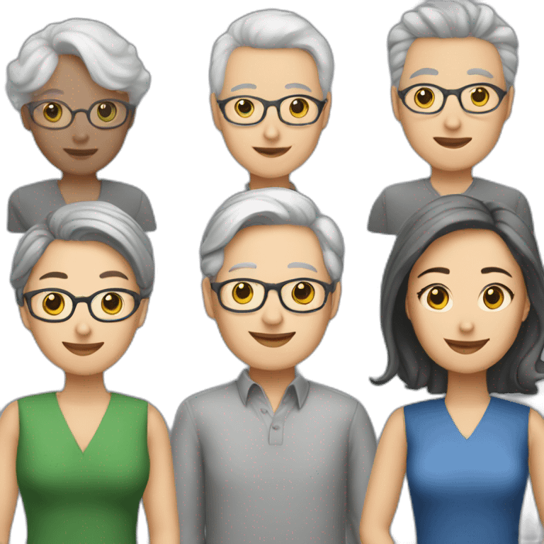 School reunion orientalwith grey hair teacher emoji