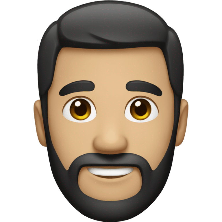 Tan man with very short black hair and a black beard emoji