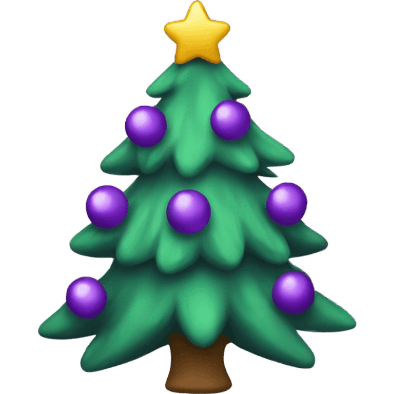 Purple Christmas tree emoji