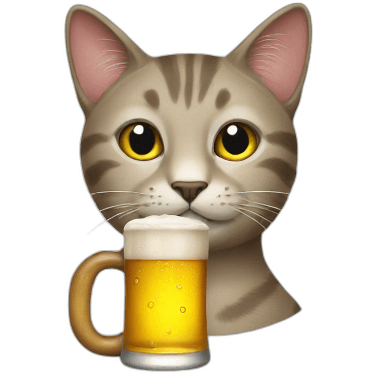 cat with a beer emoji