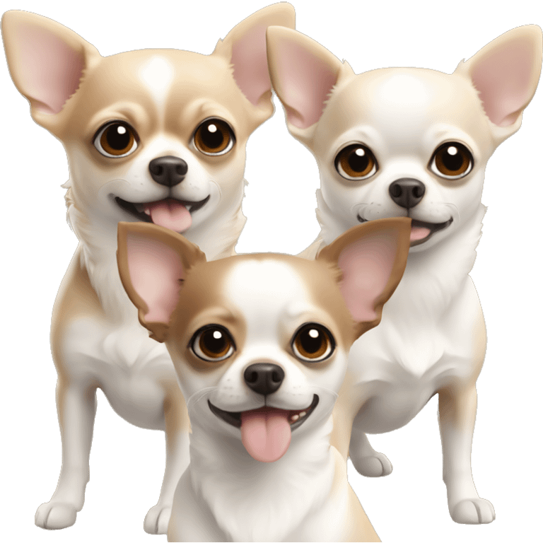 Three Chihuahuas beige and white  emoji