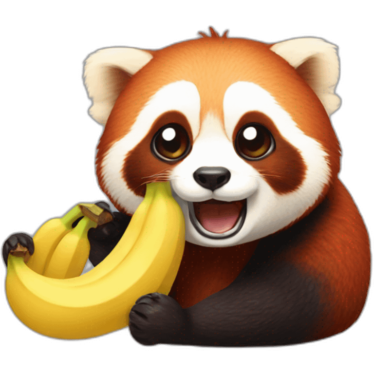 red panda with banana is crying emoji