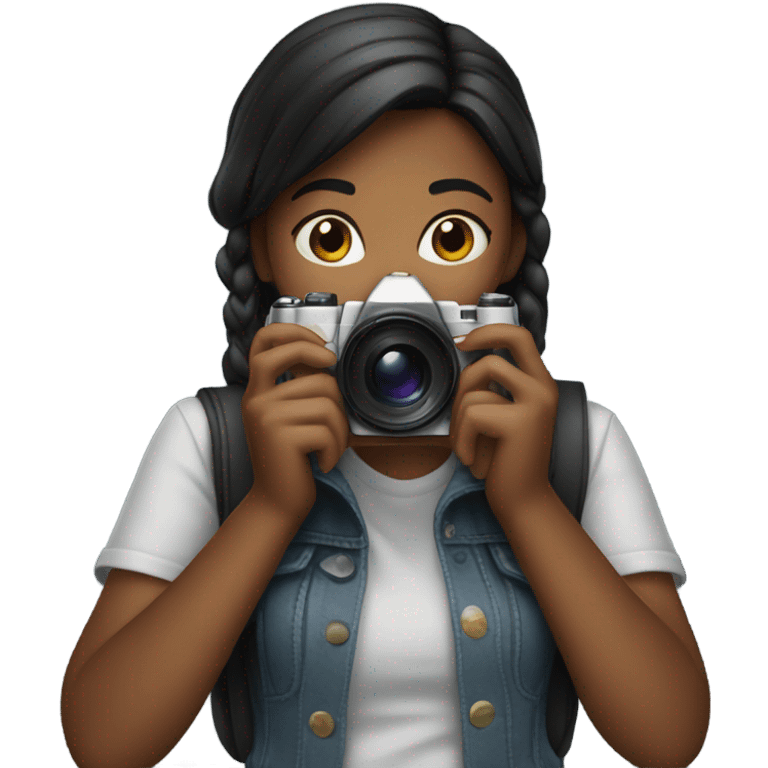 Girl taking a picture emoji