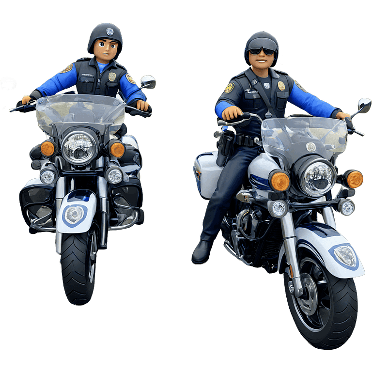 boys in police motorcycle gear emoji