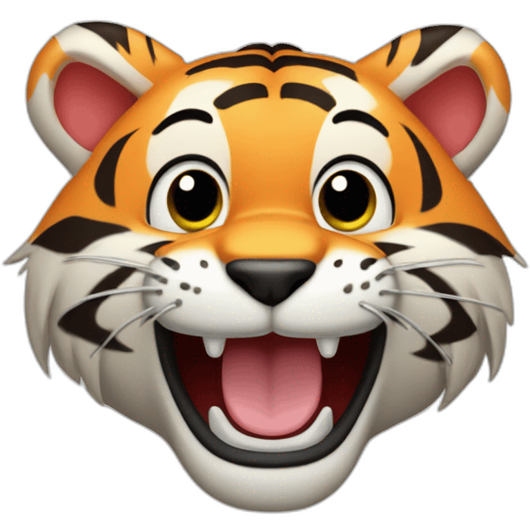 A cute tiger smiling and giving a thumbs up emoji