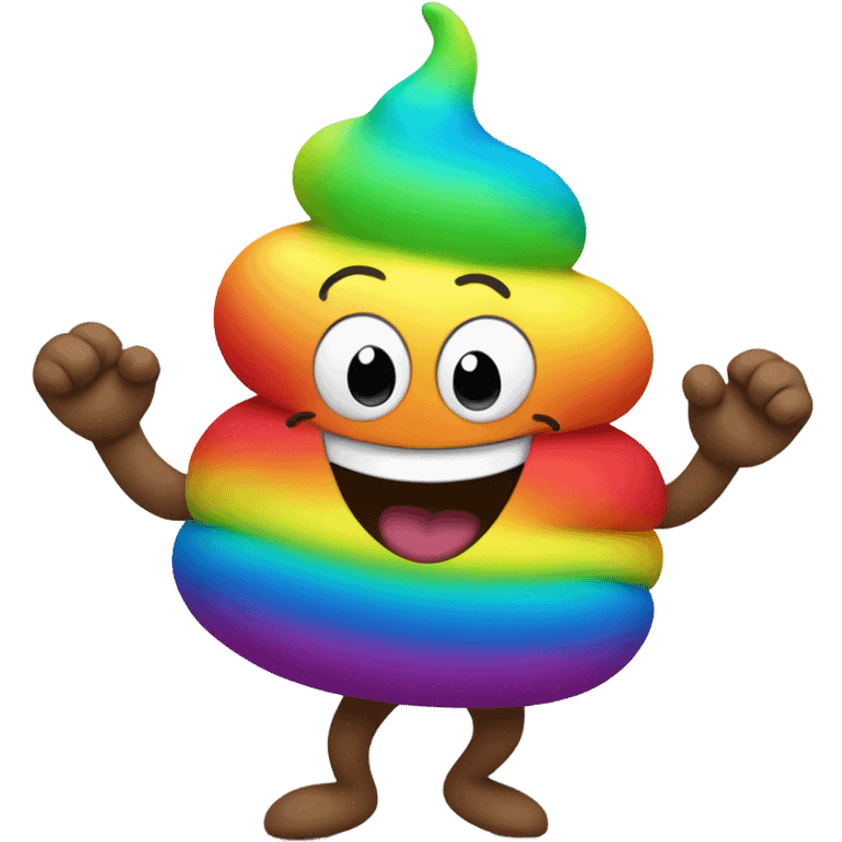 rainbow poop dancing emoji