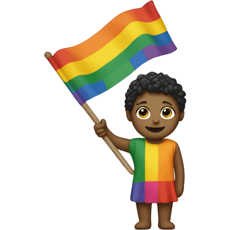 a cheese human holding a pride flag emoji