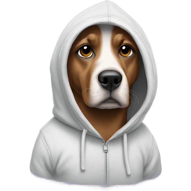 Dog wearing a hoodie emoji