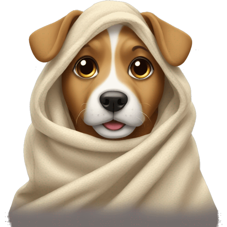 dog wearing a blanket emoji