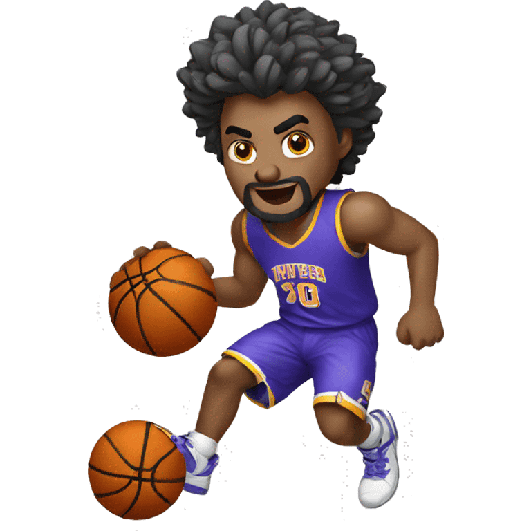 Hombre lobo jugando 🏀  emoji