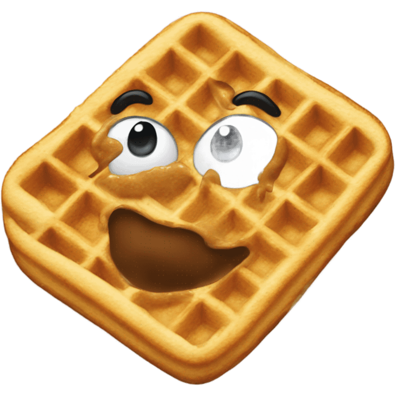 Waffle kissing emoji