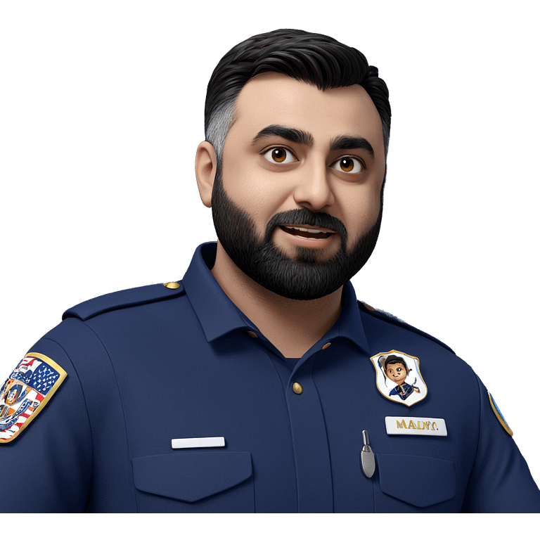 boy in uniform with beard emoji