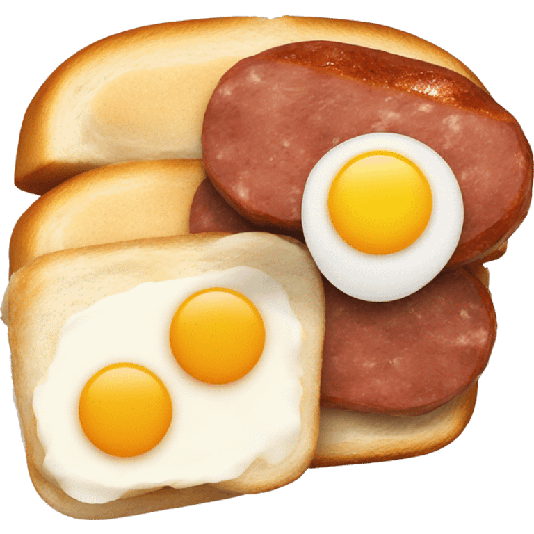 Egg and sausage breakfast sandwich emoji