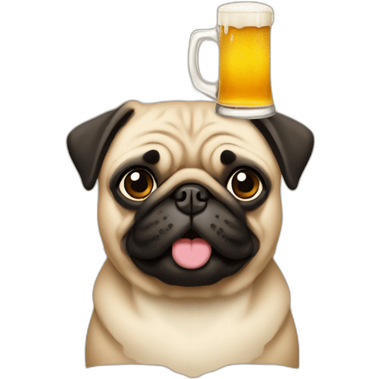 pug with beer emoji