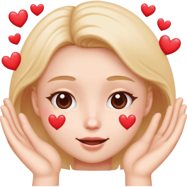 Cute face with hearts and hands showing off face emoji