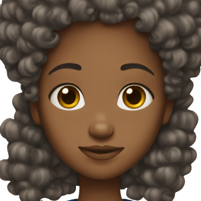 black girl with curly hair emoji