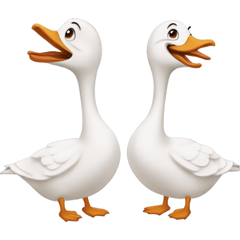 Two geese being silly  emoji