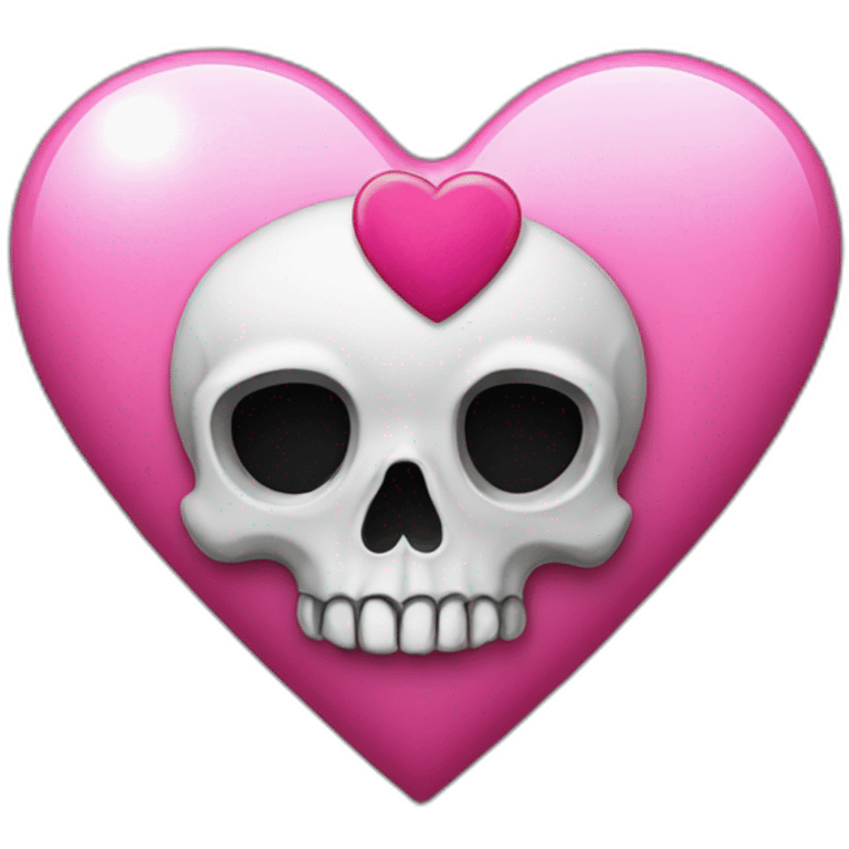 pink heart with skull on top emoji