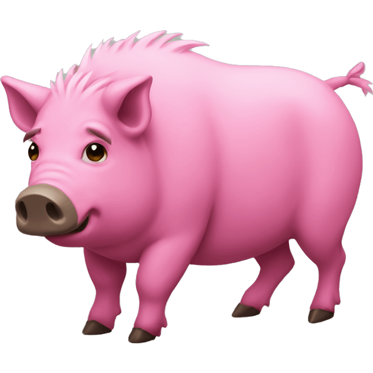 A pink boar emoji