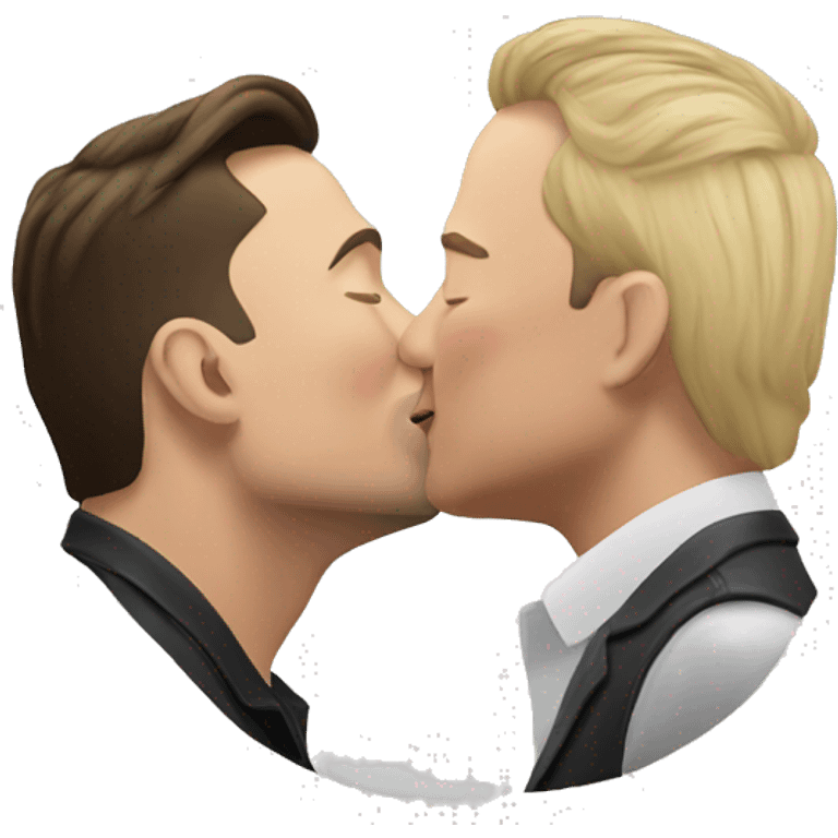 Elon Musk kissing Elon musk emoji