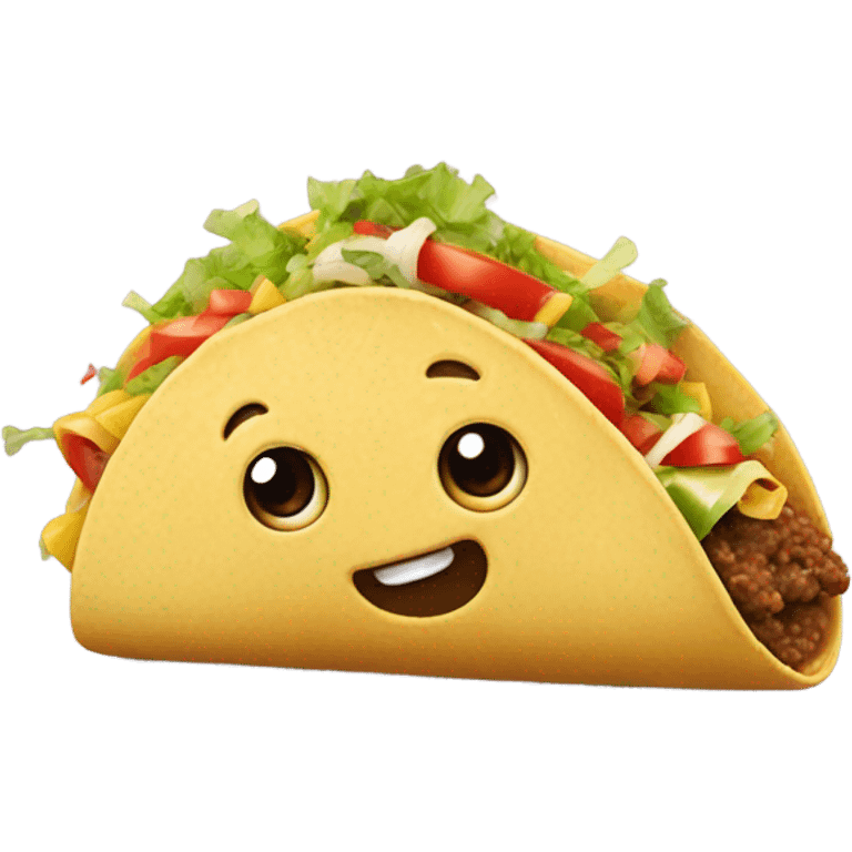 A taco eating a taco emoji