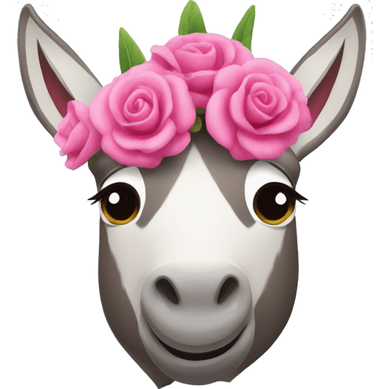 un burro con moño rosa emoji